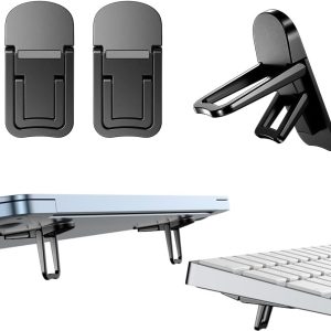 Zinc Alloy Mini Stand, 2 Angles, Black 2-Pack