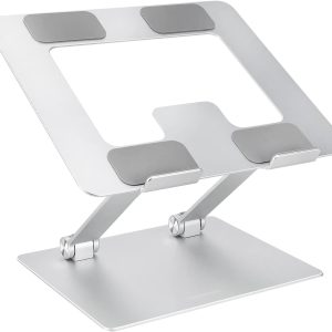 Sturdy Aluminium Laptop Stand, Height Adjustable, Silver