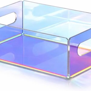 Iridescent Acrylic Square Document Organizer Tray