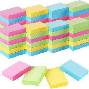 50 Pack Mini Sticky Notes 1.5x2 in, 5000 Sheets Small Self-Stick Note, 4 Colors Sticky Pad Bulk, Easy to Post for Office, School, Home