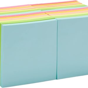 Square Sticky Notes for Organizing, Reminders, To Do Lists, Clean Removal, 3"x3", 24-Pack, Assorted Colors