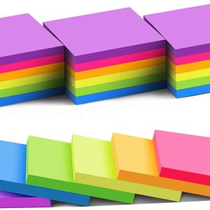 (24 Pack) Sticky Notes 3x3 in Post Bright Stickies Colorful Memo Pads | Super Sticking Power,Strong Adhesive, 74 Sheets/pad