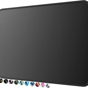 Essential Office & Gaming Mouse Pad, 30% Larger, 8.5?? x 11?? in, Black | Anti-Fray Stitched Edges, Premium Textured Surface, Non-Slip Rubber Base, Water and Stain Resistant Protection
