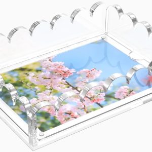 Acrylic Tray with Scalloped Edges and Magnetic Pad