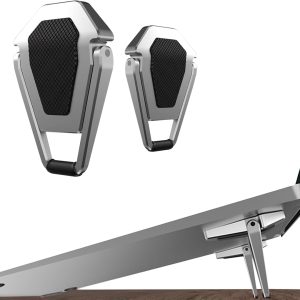 Zinc Alloy Mini Laptop Stand, Silver 2-Pack