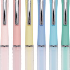 Ballpoint Pens 1.0mm Medium Point Black Ink, 6 Pack | Retractable Ball Point Pen with Soft Grip, Quick Drying, Smooth Writing Pens for Office School Supplies Journaling