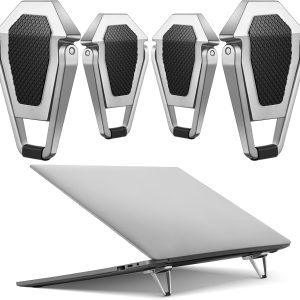 4-Pack Aluminium Mini Keyboard Stands, Silver