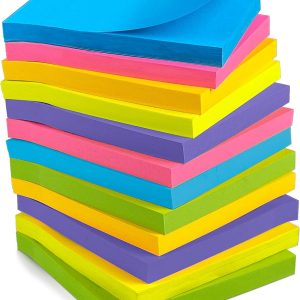 Sticky Notes - 12 Pads, 3??x3?? - Colorful Self-Stick Post Notes Bulk - Office Desk Accessories | Teacher Classroom Must Haves,Aesthetic School Supplies for Home,Back to School Essential