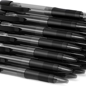 Pens Bulk, 30 Pack No Bleed Black Ink Click Pens with Soft Grip, Wholesale Retractable Ballpoint Pens for Office School, Medium Point Smooth 1.0MM