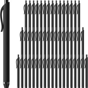 50 Pack Black Ink Pens - Bulk Pens, 1.0MM Medium Point Ballpoint Pens, Smooth Writing No Bleed Retractable Ball Point Pen (Black)