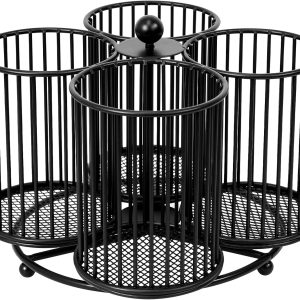 Handwoven Rattan Multifunctional Pen Holder Desk Organiser Basket